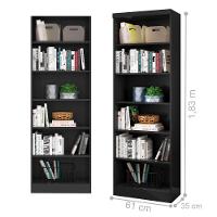 Conjunto 2 Estantes Livreiro Birmingham Preto Fosco - 3