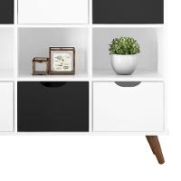 Nicho Organizador C/ 6 Gavetas Branco/Branco E Preto