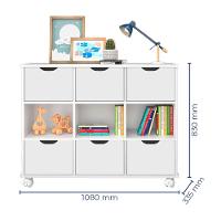 Nicho Organizador C/ 6 Gavetas Com Rodízio branco