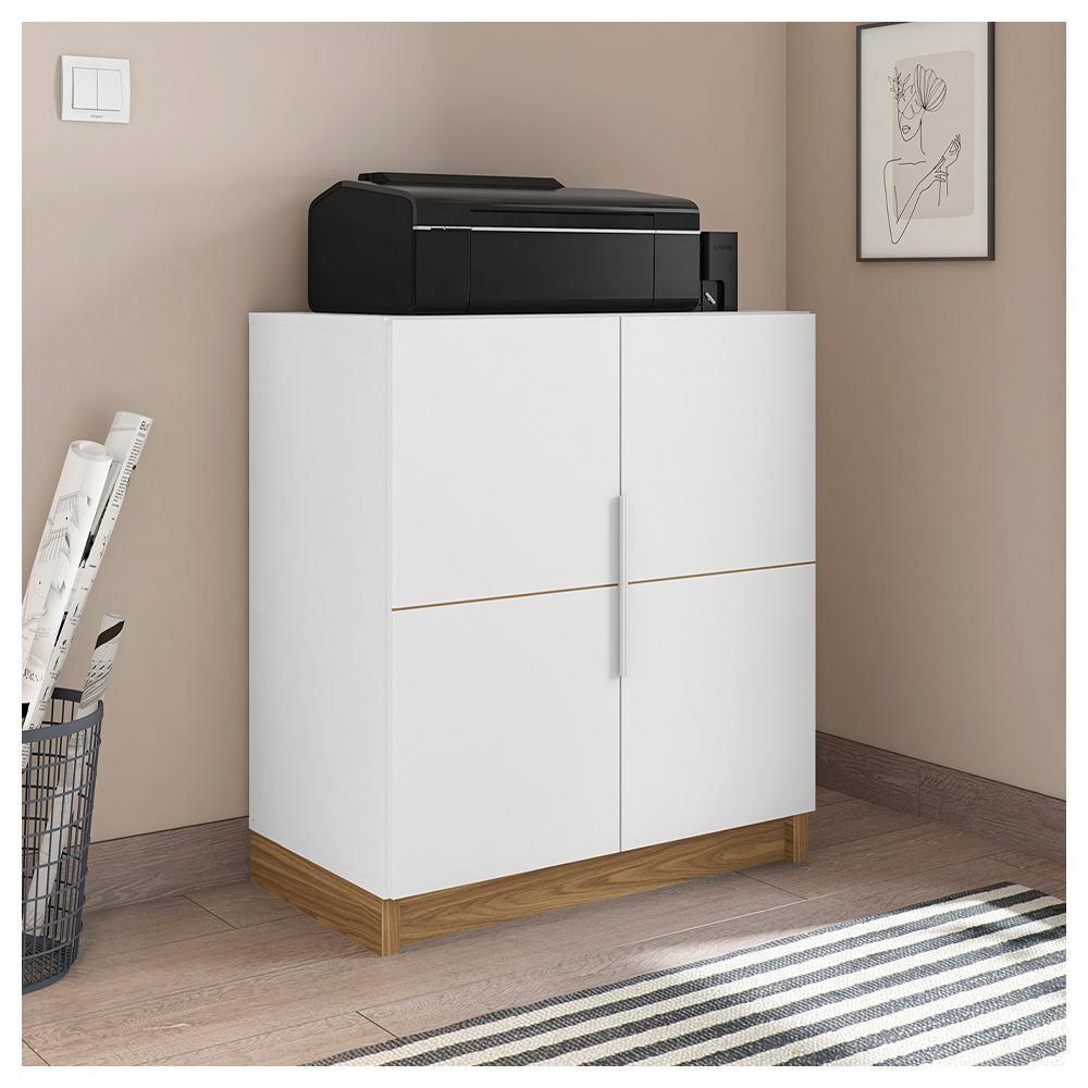 Kit Escritório Armário Com 2 Gaveteiros Cubic Branco Caemmun - 7