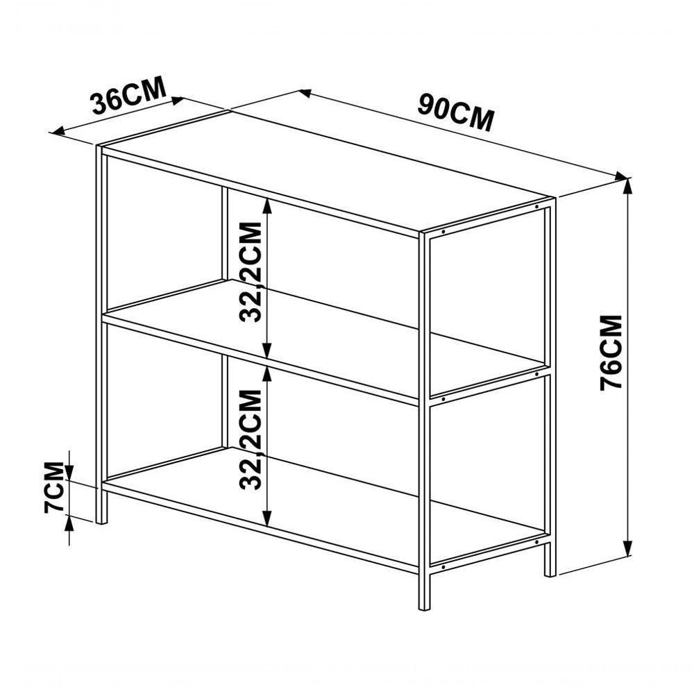 Estante Multiuso 03 Prateleiras 27868 Vermont Preto Fosco - 6