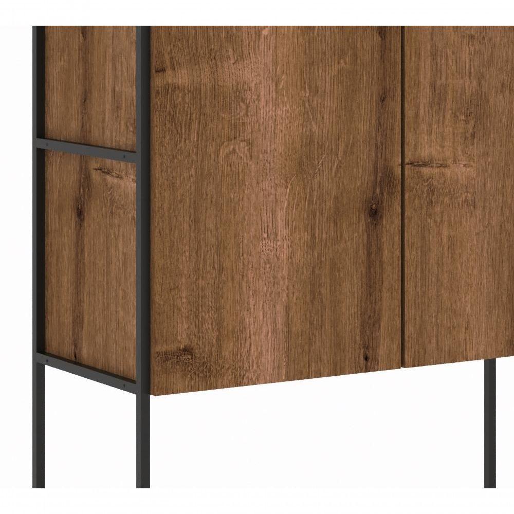 Estante 02 Portas 04 Prateleiras 27805 Vermont Preto Fosco - 2