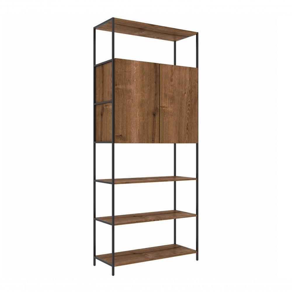 Estante 02 Portas 04 Prateleiras 27805 Vermont Preto Fosco - 3