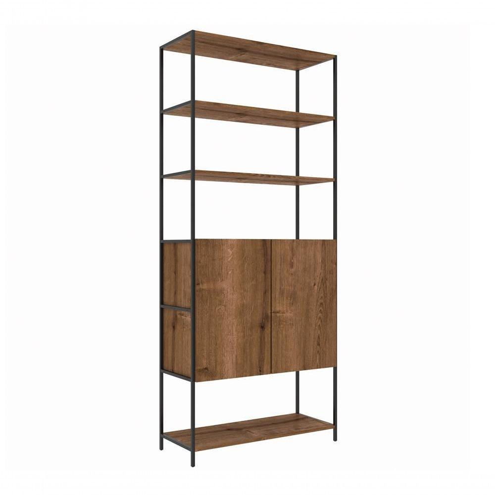 Estante 02 Portas 04 Prateleiras 27805 Vermont Preto Fosco - 6