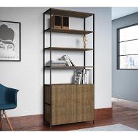 Estante 02 Portas 04 Prateleiras 27805 Vermont Preto Fosco - 1