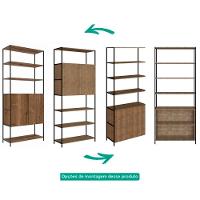 Estante 02 Portas 04 Prateleiras 27805 Vermont Preto Fosco