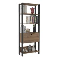 Estante Para Livros Pinho/Preto C/ 01 Porta E 4 Prateleiras - 6