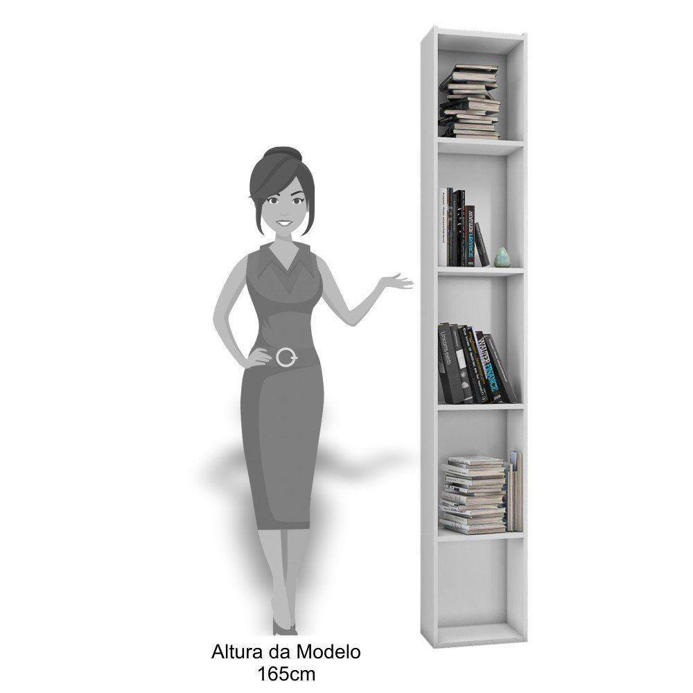 Estante Livreiro 4 Prateleiras Janaína Ajl Móveis Castanho - 3