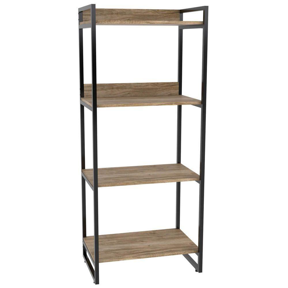 Estante Multiuso 4 Prateleiras Escritório Estilo Industrial Form C01 146X60 Cm Carvalho - 2