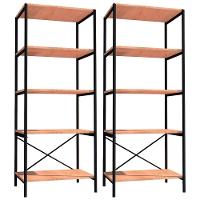 Kit 02 Estantes Multiuso Estilo Industrial 150cm Preto - 1