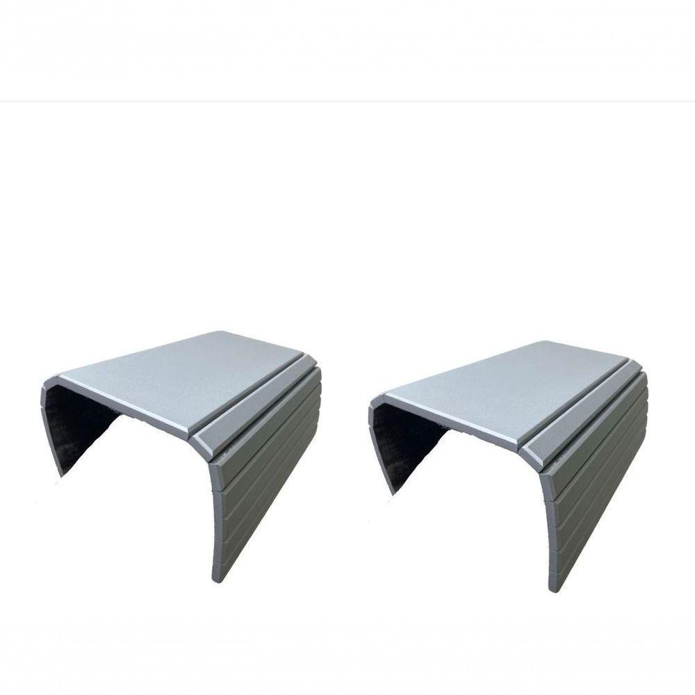 Kit 02un Esteiras Reta Flexível Para Braço Sofá Cinza - 1