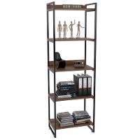 Kit 03 Estantes Com 5 Prateleiras Escritório Estilo Industrial Form C01 187X60 Cm Nogal