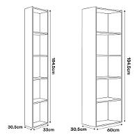 Kit 2 Estantes Livreiro Multi Workspace 5 Nichos Preto - 3