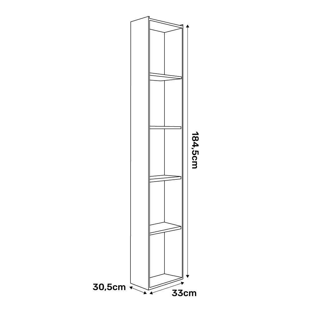 Kit 3 Estantes Livreiro Multiuso Janaína 5 Nichos Preto - 2