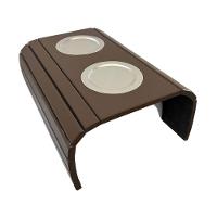 Esteira Bandeja Para Braço Sofá Porta Copo Alumínio Chocolate - 1