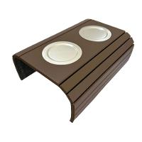 Esteira Bandeja Para Braço Sofá Porta Copo Alumínio Chocolate - 3