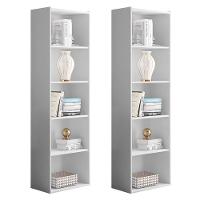 Kit 2 Estantes Livreiro Multiuso Luiza 5 Nichos Branco - 1