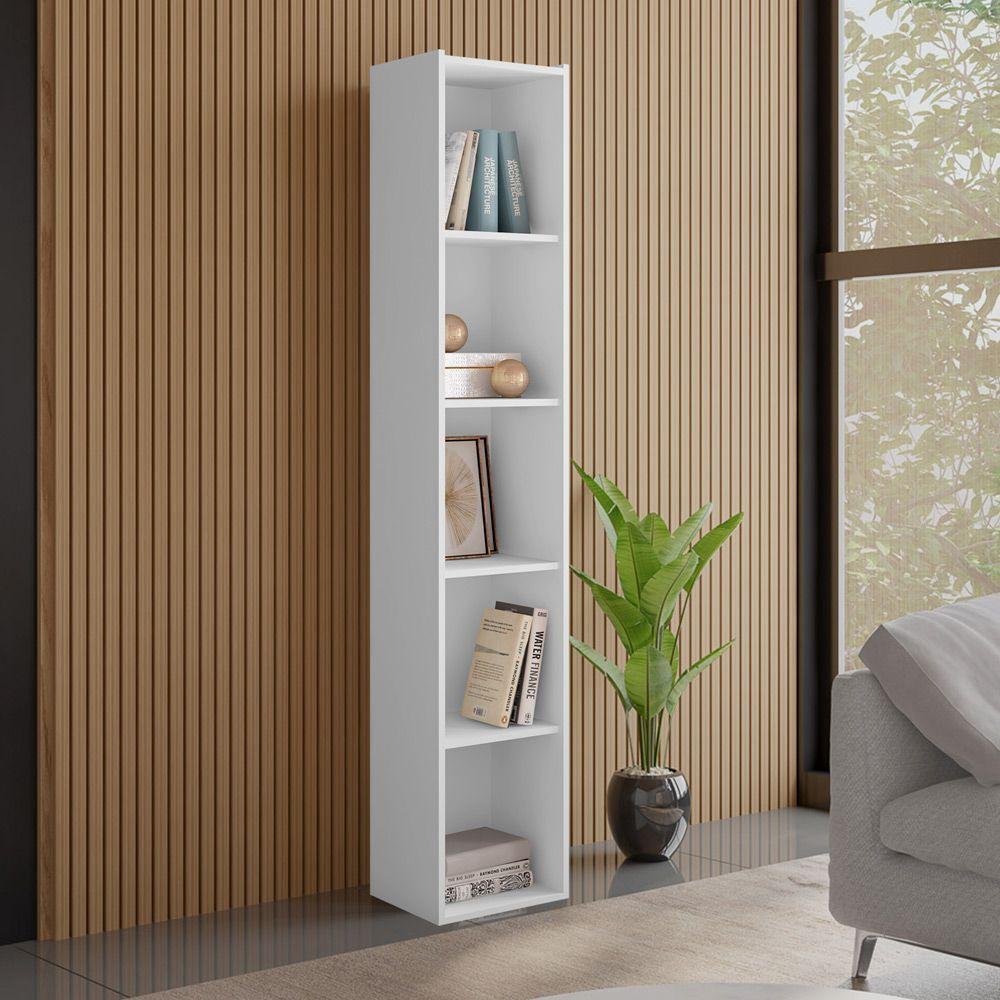 Kit 2 Estantes Livreiro Multiuso Janaína 5 Nichos Branco - 4