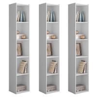 Kit 3 Estantes Livreiro Multiuso Janaína 5 Nichos Branco - 1