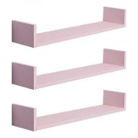 Kit 3 Prateleiras U 60 X 10cm Rosa Claro Suporte Invisível - 3