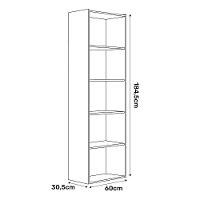 Kit 2 Estantes Livreiro Multiuso Luiza 5 Nichos Preto