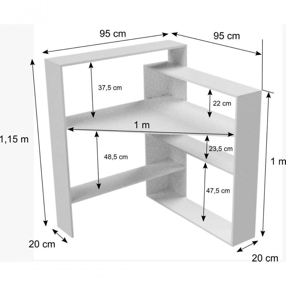 Biblioteca Organizadora 100% Mdf Sala Livros Mesa Escritório - 2