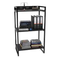 Estante Livreiro Multi Prisma Estilo Industrial 60cm 3 Prateleiras C08 Preto Onix - Mpozenato - 1
