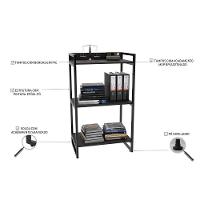Estante Livreiro Multi Prisma Estilo Industrial 60cm 3 Prateleiras C08 Preto Onix - Mpozenato