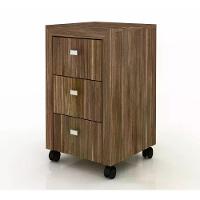 Gaveteiro Para Escritorio 03 Gavetas Me4108 Nogal Nogal - 1