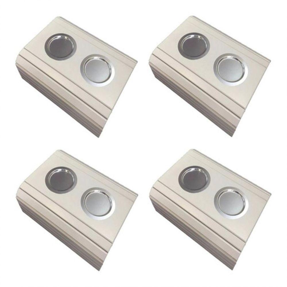 Kit 04 Esteira Decorativa Laqueada Sofá Copo Alumínio Branca - 1