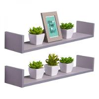 Kit 2 Prateleiras U 60 X 20cm Cinza Claro Suporte Invisível - 1