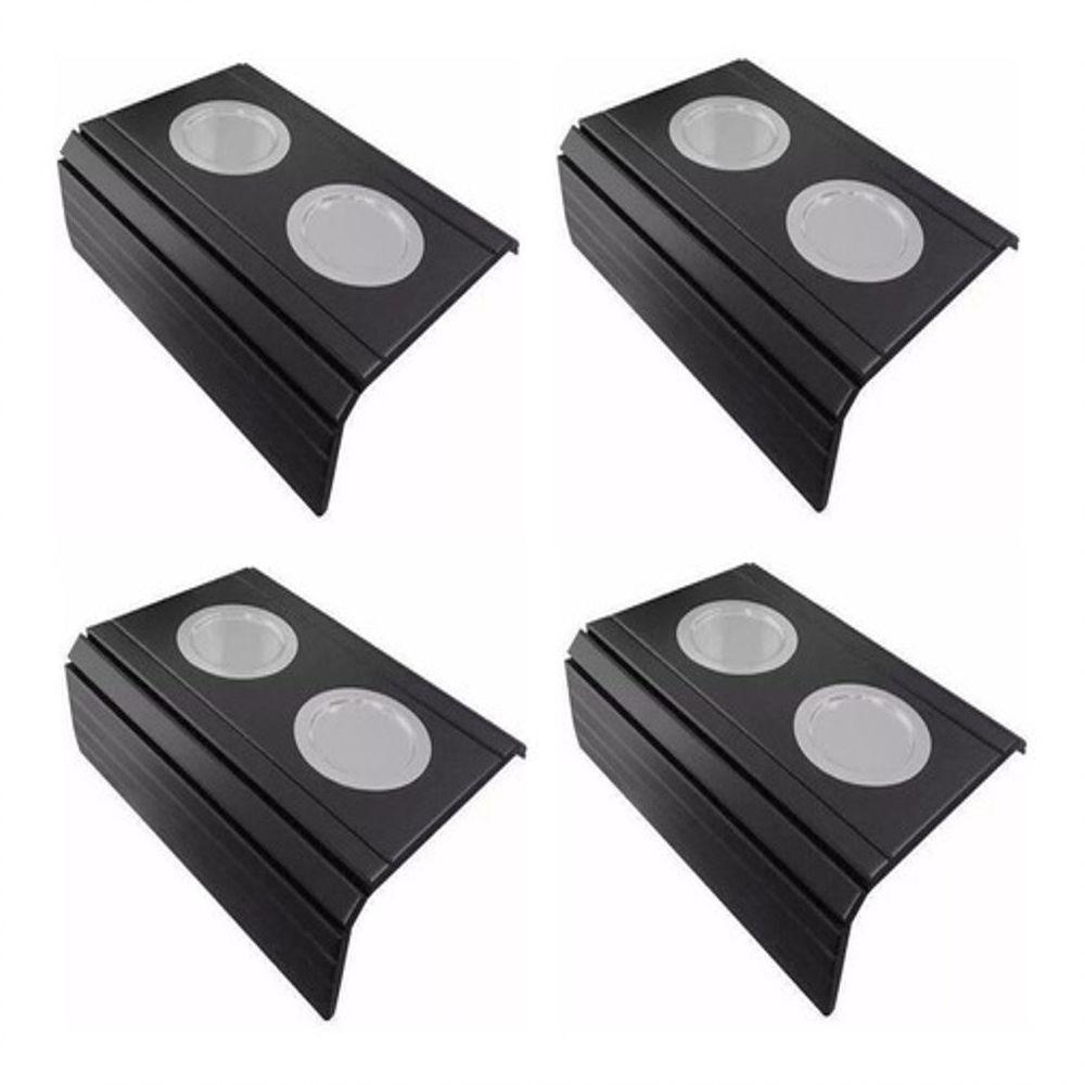 Kit 04 Esteira Decorativa Laqueada Sofá Copo Alumínio Preta - 1