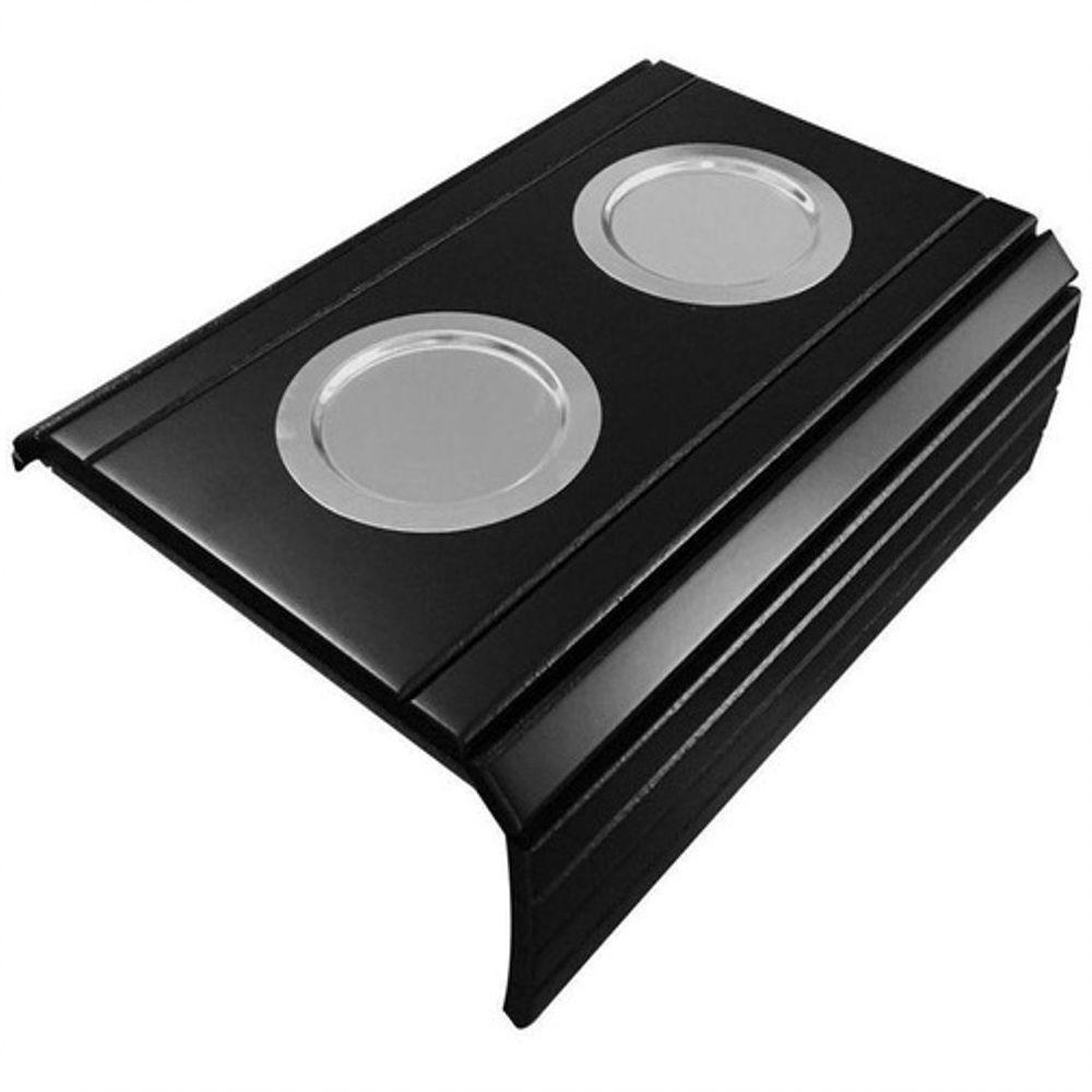 Kit 04 Esteira Decorativa Laqueada Sofá Copo Alumínio Preta - 2