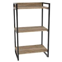 Kit 2 Estantes Livreiro Multi Prisma Estilo Industrial 60cm 3 Prateleiras C08 Carvalho - 2