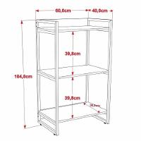 Kit 2 Estantes Livreiro Multi Prisma Estilo Industrial 60cm 3 Prateleiras C08 Carvalho - 3