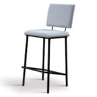 Banqueta Alta Base Em Aço Preto F109 Linho Gelo Dmobiliario Gelo - 7