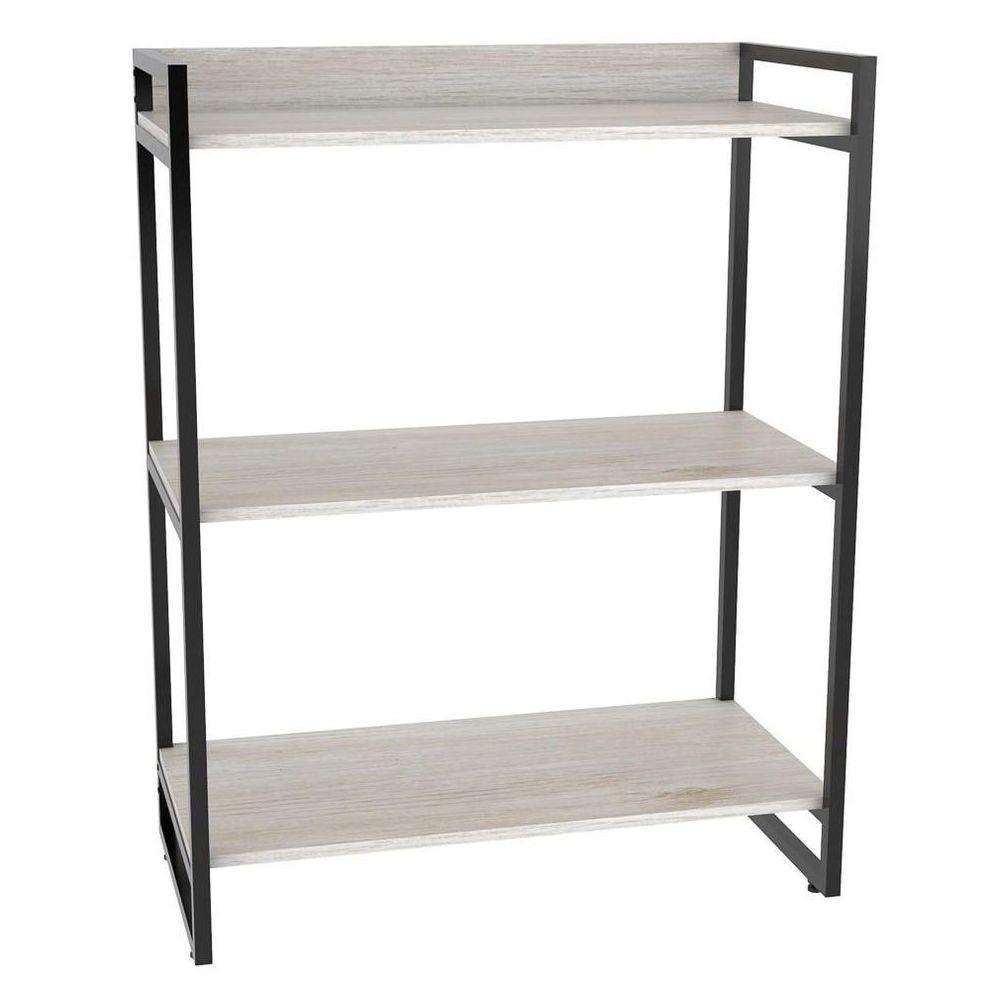 Kit 2 Estantes Livreiro Multi Prisma Estilo Industrial 80cm 3 Prateleiras C08 Snow - 2