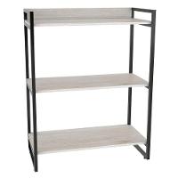 Kit 2 Estantes Livreiro Multi Prisma Estilo Industrial 80cm 3 Prateleiras C08 Snow - 2