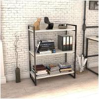 Kit 2 Estantes Livreiro Multi Prisma Estilo Industrial 80cm 3 Prateleiras C08 Snow - 6