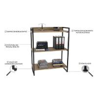 Kit 3 Estantes Livreiro Multi Prisma Estilo Industrial 80cm 3 Prateleiras C08 Carvalho - 7