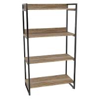 Kit 3 Estantes Livreiro Multi Prisma Estilo Industrial 80cm 4 Prateleiras C08 Carvalho - 2