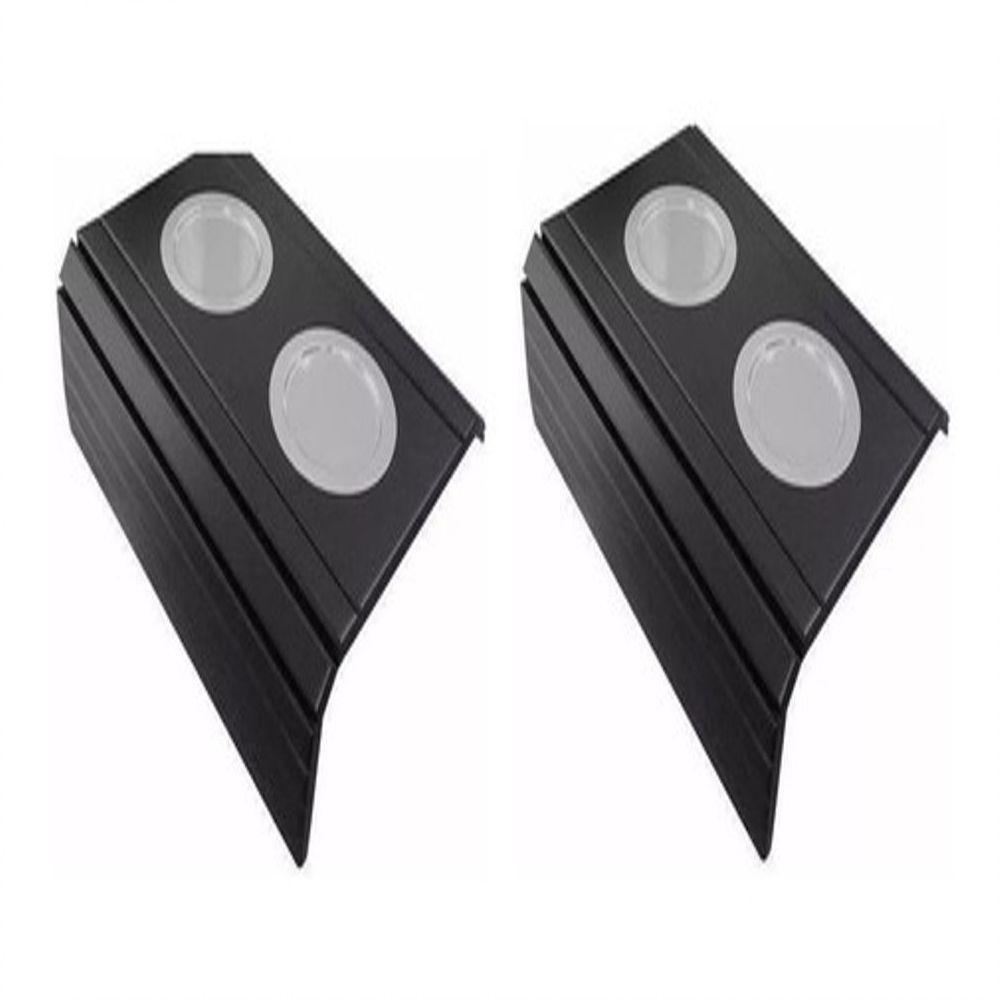 Kit 02 Esteira Decorativa Laqueada Sofá Copo Alumínio Preta - 1