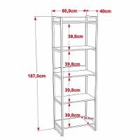 Kit 3 Estantes Livreiro Multi Prisma Estilo Industrial 60cm 5 Prateleiras C08 Preto Onix - 5