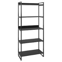 Kit 3 Estantes Livreiro Multiuso Prisma Estilo Industrial 80cm 5 Prateleiras C08 Preto Onix - 2