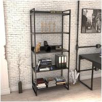 Kit 3 Estantes Livreiro Multiuso Prisma Estilo Industrial 80cm 5 Prateleiras C08 Preto Onix - 6