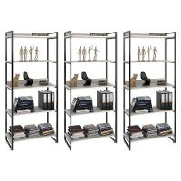 Kit 3 Estantes Livreiro Multi Prisma Estilo Industrial 80cm 5 Prateleiras C08 Snow - 1
