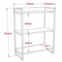 Kit 3 Estantes Livreiro Multiuso Prisma Estilo Industrial 80cm 3 Prateleiras C08 Preto Onix - 3