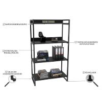Kit 2 Estantes Livreiro Multiuso Prisma Estilo Industrial 80cm 4 Prateleiras C08 Preto Onix - 5