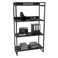 Kit 2 Estantes Livreiro Multiuso Prisma Estilo Industrial 80cm 4 Prateleiras C08 Preto Onix - 7