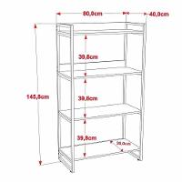 Kit 2 Estantes Livreiro Multiuso Prisma Estilo Industrial 80cm 4 Prateleiras C08 Preto Onix - 11